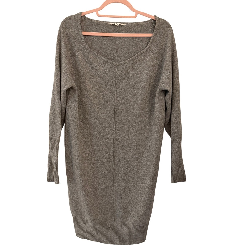 Athleta Tunic Sweater Womens Medium Grey Excellent Cashmere‎ Blend Scoop Neck